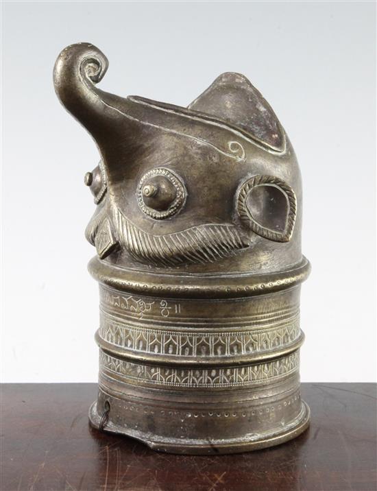 A Southern Indian bronze Palanquin finial, probably Kerala, 17th / 18th century, 20cm